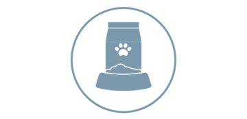 ícone de uma sacola de comida para cães e tigela